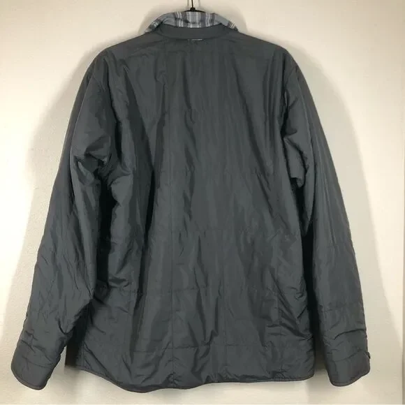 Patagonia Reversible Gray Plaid Flannel Full Zip Shirt Puffer Jacket Men’s Large